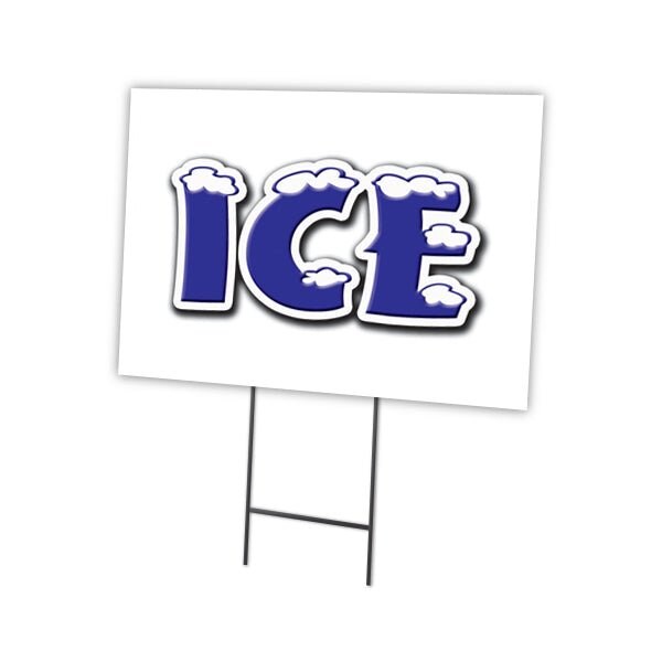 Signmission Ice Yard Sign & Stake outdoor plastic coroplast window, C-1216-DS-Ice C-1216-DS-Ice - main